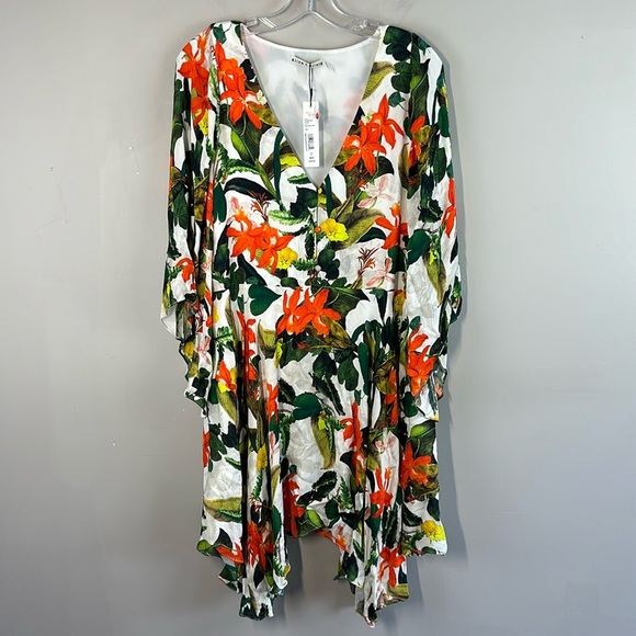 NWT Alice +Olivia Marva Flora Belted Mini Dress Size L - Picture 3 of 16